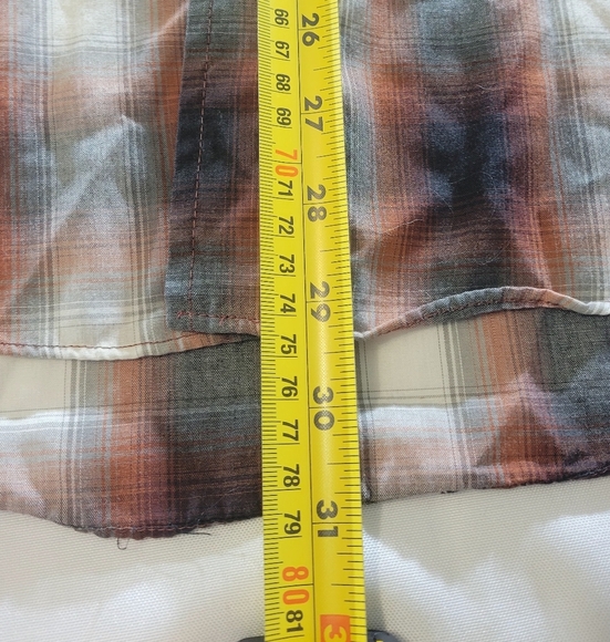 Plains Western Wear Men's Plaid Snap Buttons Shirt sz M - Picture 2 of 7